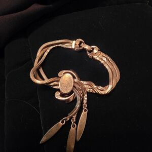 Vintage Monet Gold-toned Belt Buckle Style Bracelet